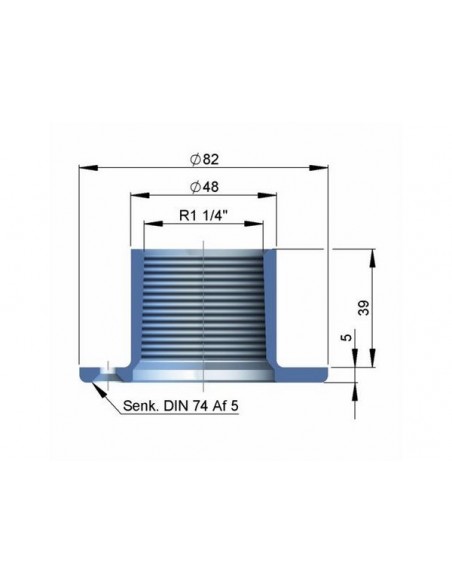 Dekdoppen aluminium 1 1/4" div.modellen