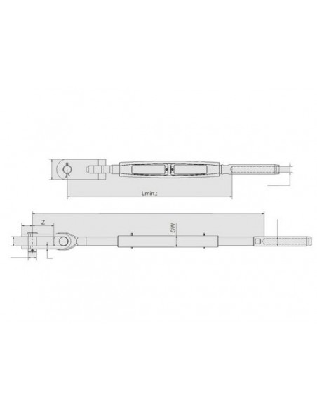 Wantspanner Toggleterminal UNF div.modellen