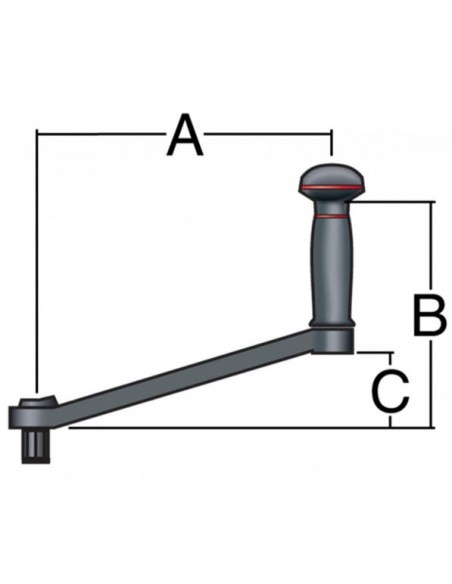 HARKEN Standaard lierhendel Alu, brons of chrome 2 maten