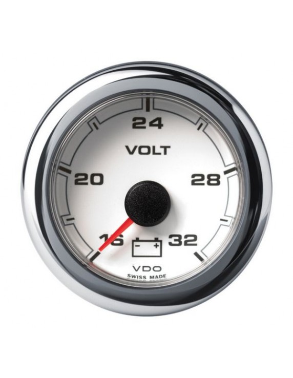 VDO OCL Voltmeter 16-32V 52mm Wit