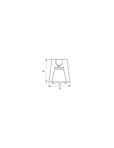 Schroefas anode zink conisch