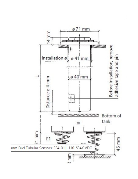 VDO Buisvlotter Brandstof 240 - 3 Ohm div.modellen