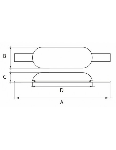 Half-eivormige anodes magnesium div. maten