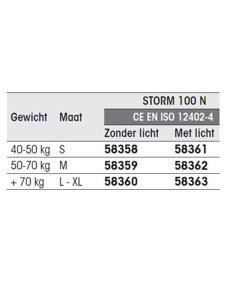 Reddingvest Storm 100N zonder licht