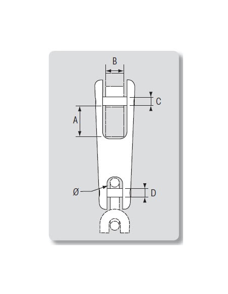 Ankerconnectors dubbele as, RVS gegoten 1 deel