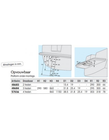 Telescopische zwemtrap opvouwbaar RVS