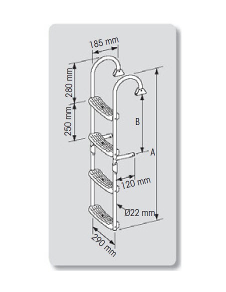 RVS zwemtrap 180°