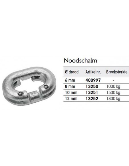 Noodschalm div maten per paar