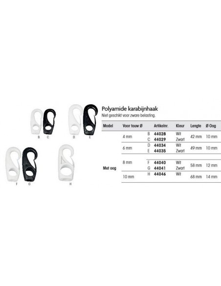 Polyamide karbijnhaak met oog