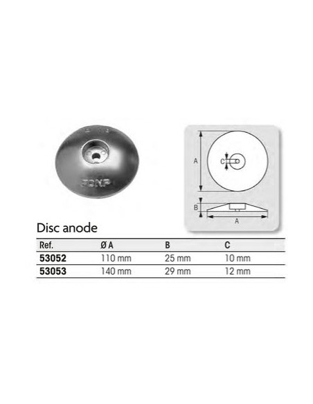 Roer / zwaard /  trimtab anode aluminium (x2)