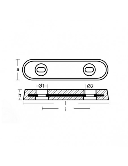 Anode type 15, 25, 35 Vetus Aluminium 