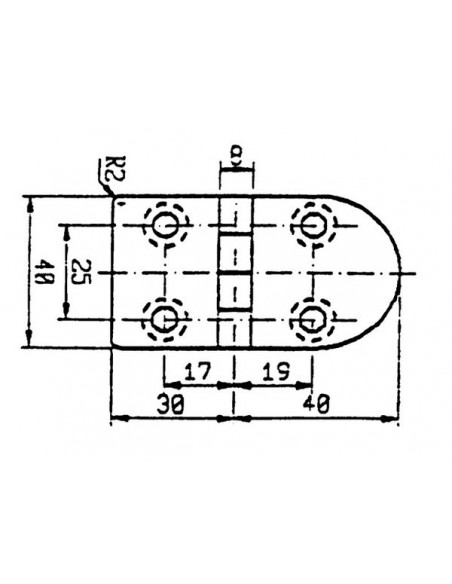 Scharnieren RVS 316 gegoten 70x40mm  90 of 180 graden